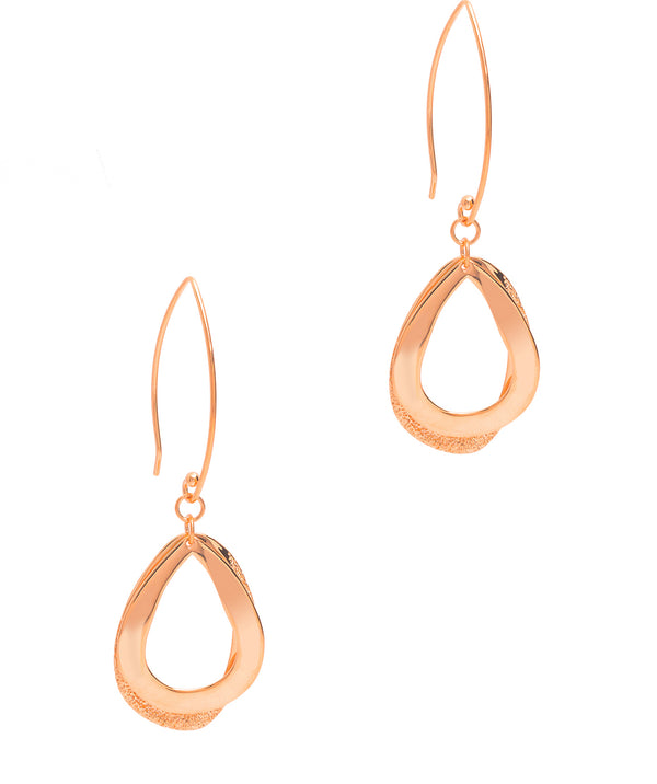Gift Packaged 'Ember' 18ct Rose Gold Plated Sterling Silver Drop Earrings