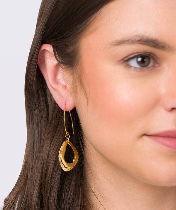 Gift Packaged 'Ember' 18ct Yellow Gold Plated Sterling Silver Drop Earrings