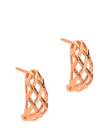 Gift Packaged 'Solis' 18ct Rose Gold Plated Sterling Silver Curved Earrings