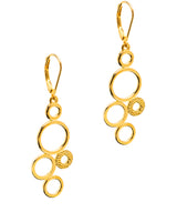 Gift Packaged 'Eshe' 18ct Yellow Gold Plated 925 Silver Hoop Drop Earrings