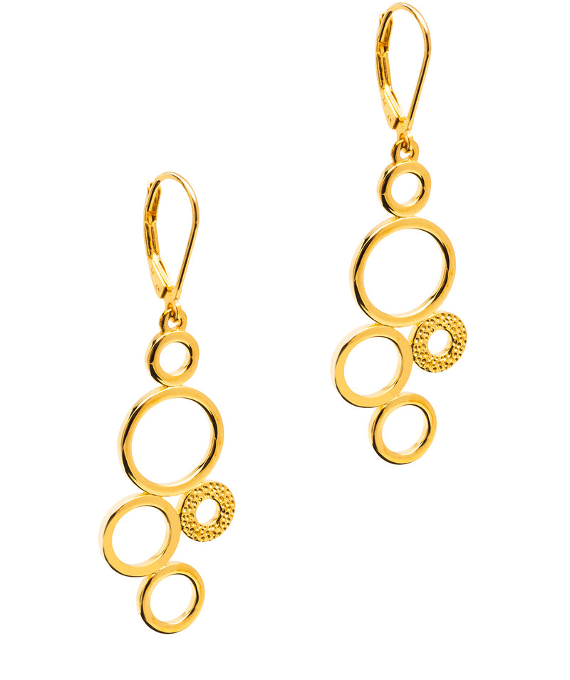 Gift Packaged 'Eshe' 18ct Yellow Gold Plated 925 Silver Hoop Drop Earrings