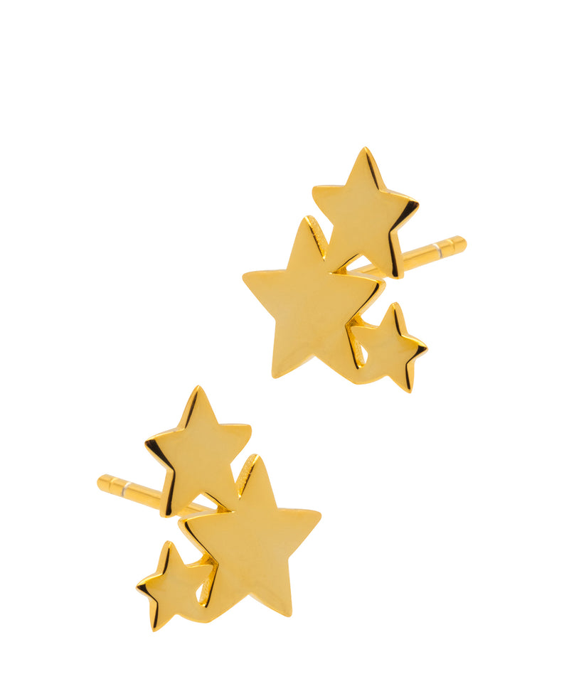 Gift Packaged 'Delilah' 18ct Yellow Gold Plated 925 Silver Trio Star Stud Earrings
