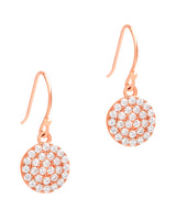 Gift Packaged 'Fenella' 18ct Rose Gold Plated Sterling Silver Cubic Zirconia Sparkle Disc Earrings