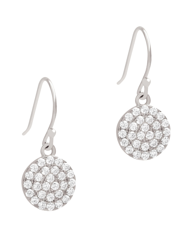 Gift Packaged 'Fenella' Sterling Silver Cubic Zirconia Sparkle Disc Earrings
