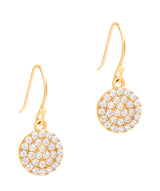 Gift Packaged 'Fenella' 18ct Yellow Gold Plated Sterling Silver Cubic Zirconia Sparkle Disc Earrings