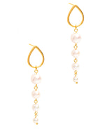 Gift Packaged 'Esperanza' 18ct Yellow Gold Plated Sterling Silver Freshwater Pearl Earrings