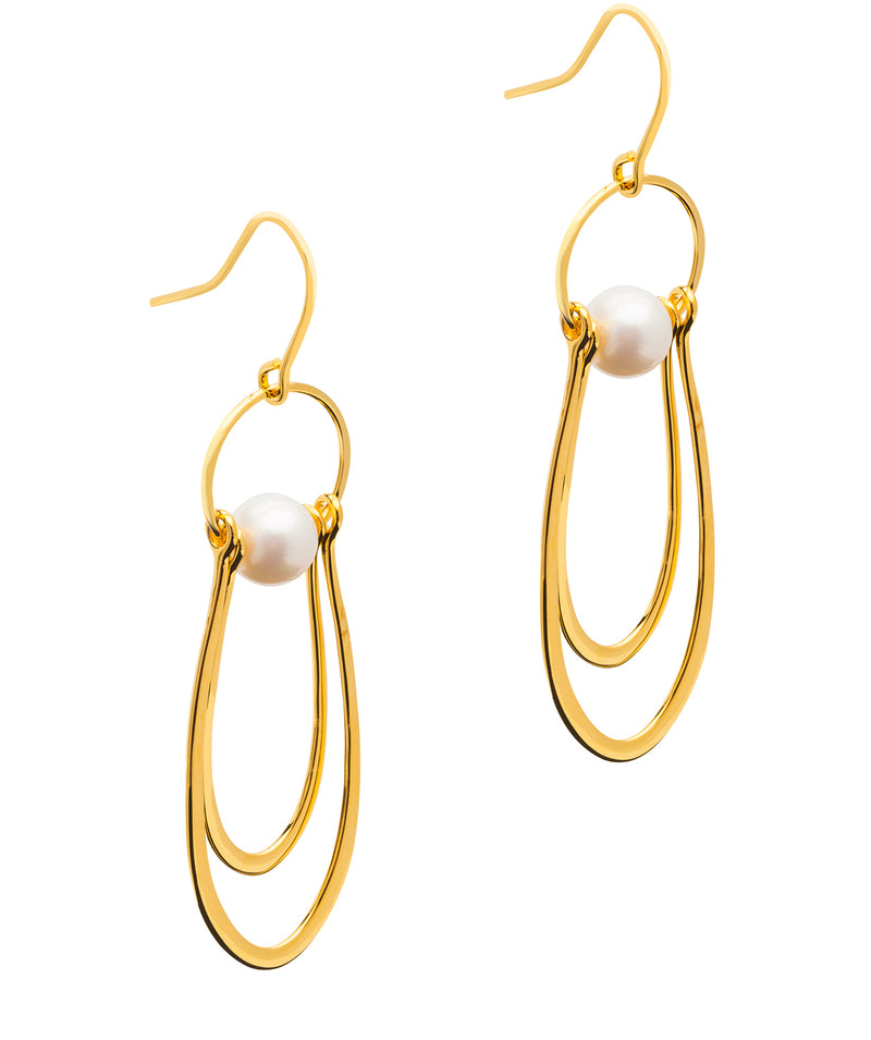 Gift Packaged 'Isadora' 18ct Yellow Gold Plated 925 Silver & Freshwater Pearl Drop Earrings