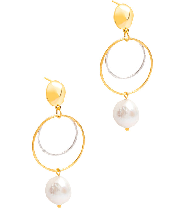 Gift Packaged 'Matilde' 18ct Yellow Gold Plated Sterling Silver Freshwater Pearl Earrings