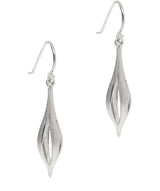 Gift Packaged 'Jodie' Brushed 925 Silver Caged Drop Earrings
