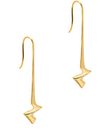 Gift Packaged 'Justina' 18ct Yellow Gold 925 Silver Minimalist Angular Earrings