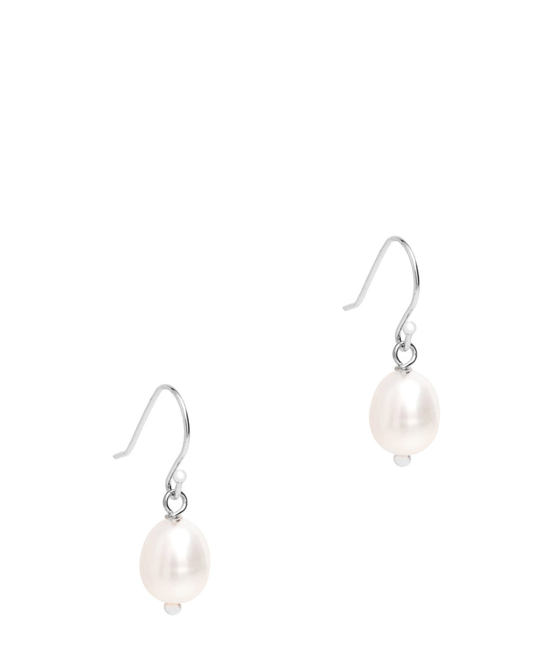 Gift Packaged 'Lucero' Sterling Silver Ringed Baroque Freshwater Pearl Drop Earrings