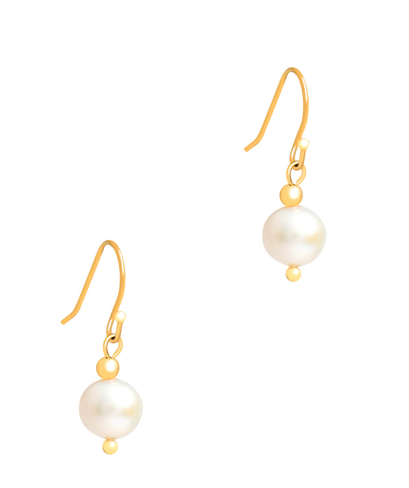 Gift Packaged 'Linda' 18ct Yellow Gold Plated Sterling Silver & Freshwater Pearl Drop Earrings