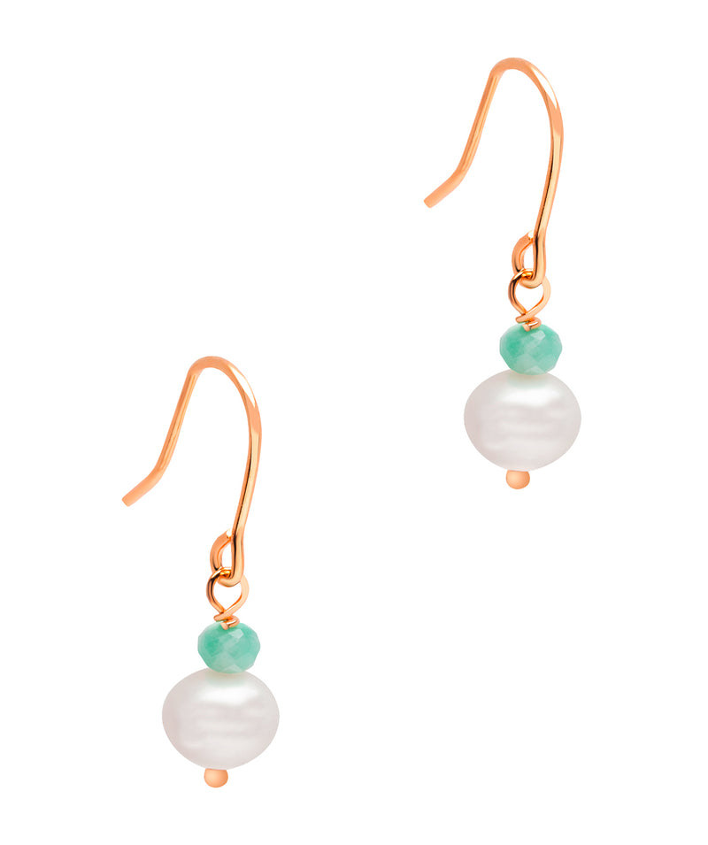Gift Packaged 'Hildie' 18ct Rose Gold Plated 925 Silver & Freshwater Pearl Drop Earrings