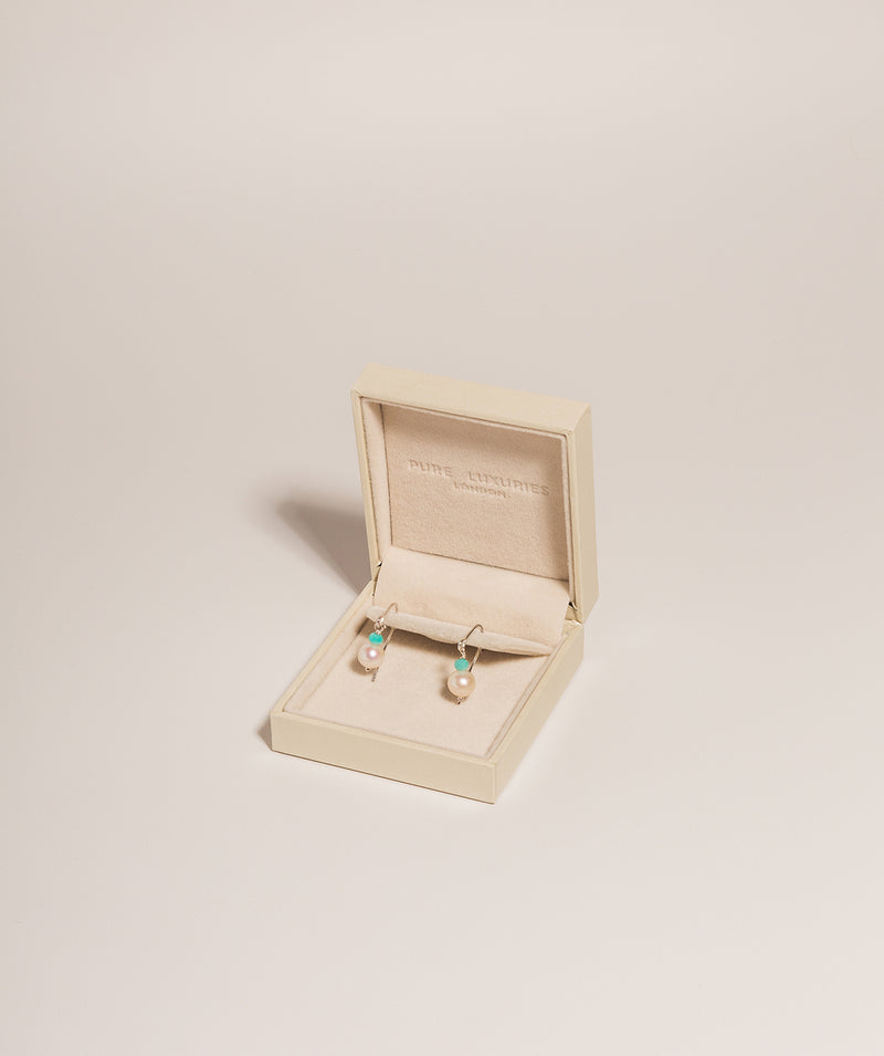 Gift Packaged 'Hildie' 925 Silver & Freshwater Pearl Drop Earrings