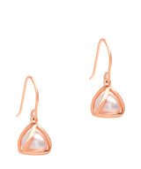 Gift Packaged 'Sandra' 18ct Rose Gold Plated Sterling Silver Caged Freshwater Pearl Earrings