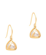 Gift Packaged 'Sandra' 18ct Yellow Gold Plated Sterling Silver Caged Freshwater Pearl Earrings