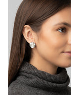 Gift Packaged 'Angela' Brushed Sterling Silver Circular Earrings