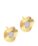 Gift Packaged 'Angela' Brushed 18ct Yellow Gold Plated Sterling Silver Circular Earrings