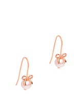 Gift Packaged 'Gertrude' 18ct Rose Gold Plated Sterling Silver Bow Freshwater Pearl Earrings
