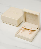 Gift Packaged 'Gertrude' 18ct Rose Gold Plated Sterling Silver Bow Freshwater Pearl Earrings