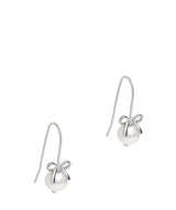 Gift Packaged 'Gertrude' Sterling Silver Bow Freshwater Pearl Earrings