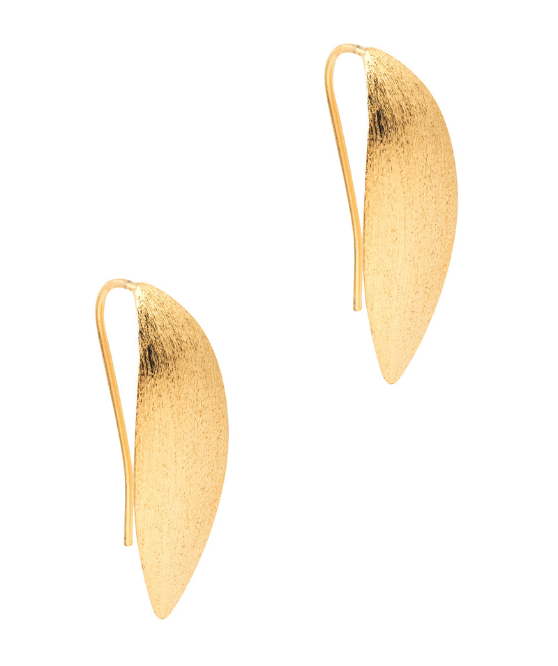 Gift Packaged 'Mariah' Brushed 18ct Yellow Gold Plated Sterling Silver Drop Earrings
