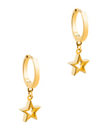 Gift Packaged 'Emmie' 18ct Yellow Gold Plated 925 Silver Star Pendant Hoop Earrings