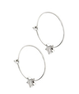 Gift Packaged 'Frankie' 925 Silver Star Hoop Earrings