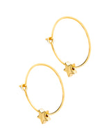Gift Packaged 'Frankie' 18ct Yellow Gold Plated 925 Silver Star Hoop Earrings