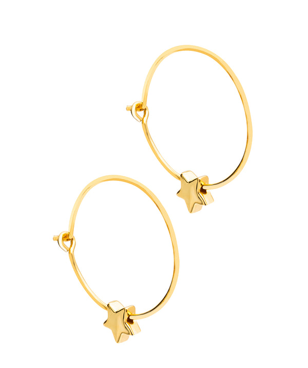 Gift Packaged 'Frankie' 18ct Yellow Gold Plated 925 Silver Star Hoop Earrings