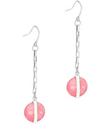 Gift Packaged 'Perdita' 925 Silver & Pink Gemstone Drop Earrings