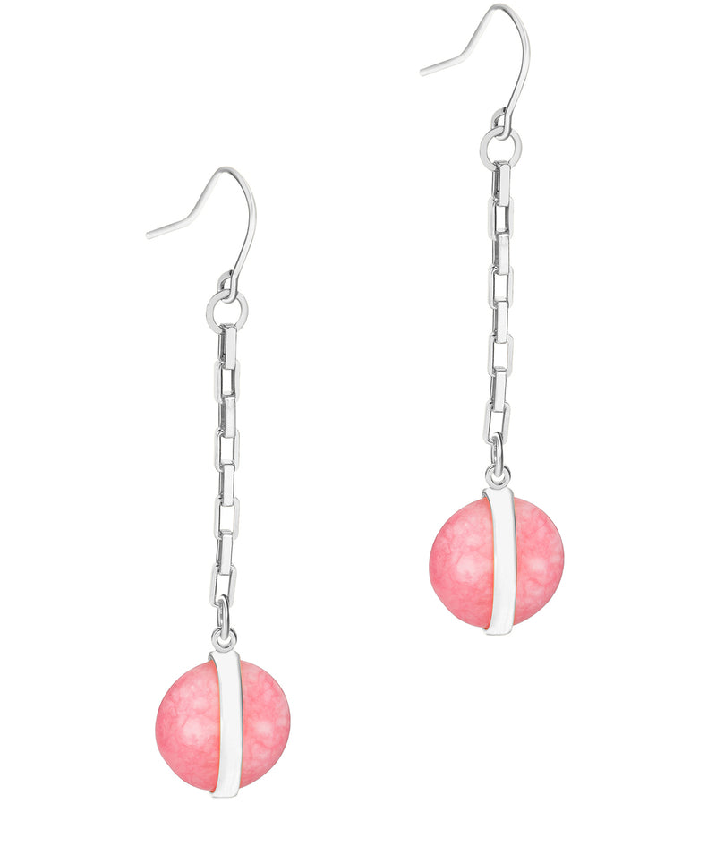 Gift Packaged 'Perdita' 925 Silver & Pink Gemstone Drop Earrings