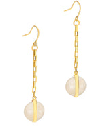 Gift Packaged 'Perdita' 18ct Yellow Gold Plated 925 Silver & Cream Gemstone Drop Earrings