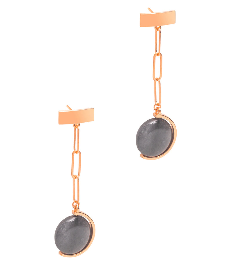 Gift Packaged 'Lucille' 18ct Rose Gold Plated Sterling Silver Silver & Gemstone Drop Earrings