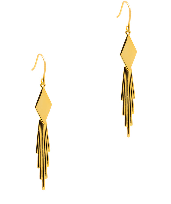 Gift Packaged 'Cicely' 18ct Yellow Gold Plated 925 Silver Art Deco Drop Earrings