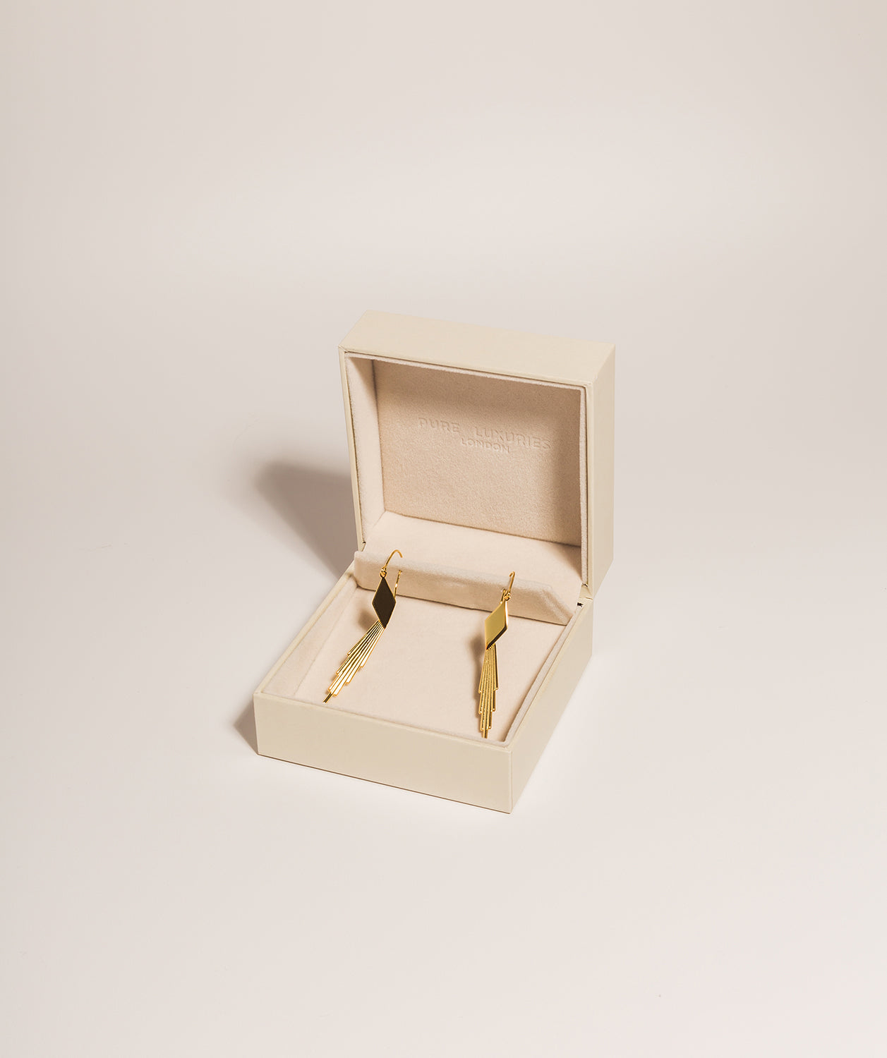 Gift Packaged 'Cicely' 18ct Yellow Gold Plated 925 Silver Art Deco Drop Earrings