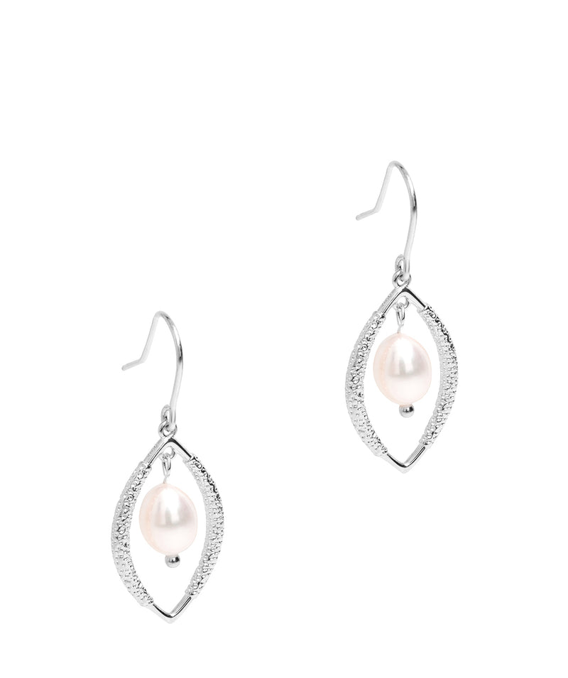 Gift Packaged 'Dorothy' Sterling Silver Teardrop Framed Freshwater Pearl Earrings