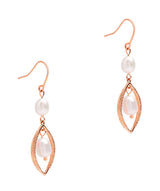 Gift Packaged 'Florence' 18ct Rose Gold Plated Sterling Silver Freshwater Pearl Teardrop Earrings