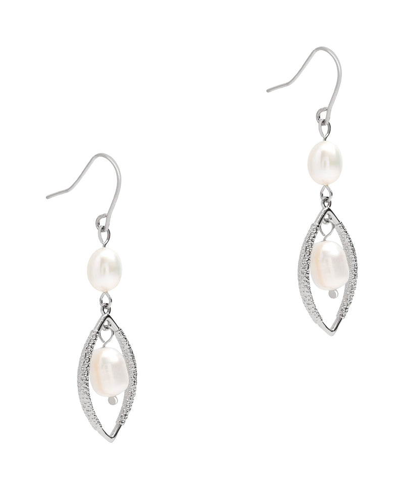 Gift Packaged 'Florence' Sterling Silver Framed Freshwater Pearl Teardrop Earrings