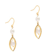 Gift Packaged 'Florence' 18ct Yellow Gold Plated Sterling Silver Freshwater Pearl Teardrop Earrings