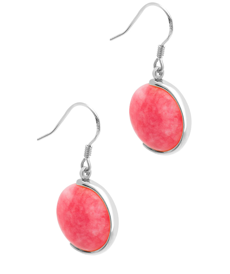 Gift Packaged 'Mattea' 925 Silver & Pink Gemstone Drop Earrings