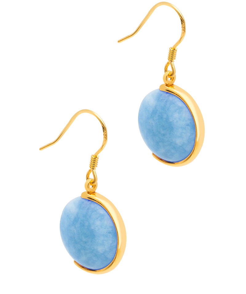 Gift Packaged 'Mattea' 18ct Yellow Gold Plated 925 Silver & Blue Gemstone Drop Earrings