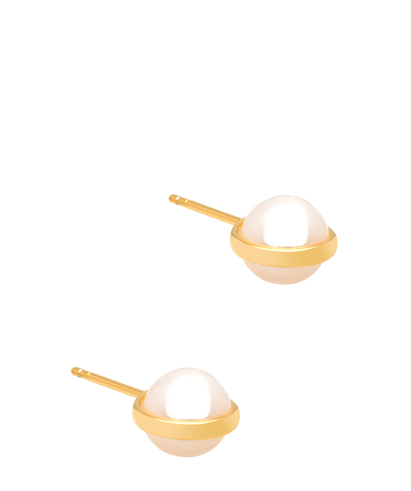 Gift Packaged 'Sadie' 18ct Yellow Gold Plated 925 Silver Freshwater Pearl Earrings
