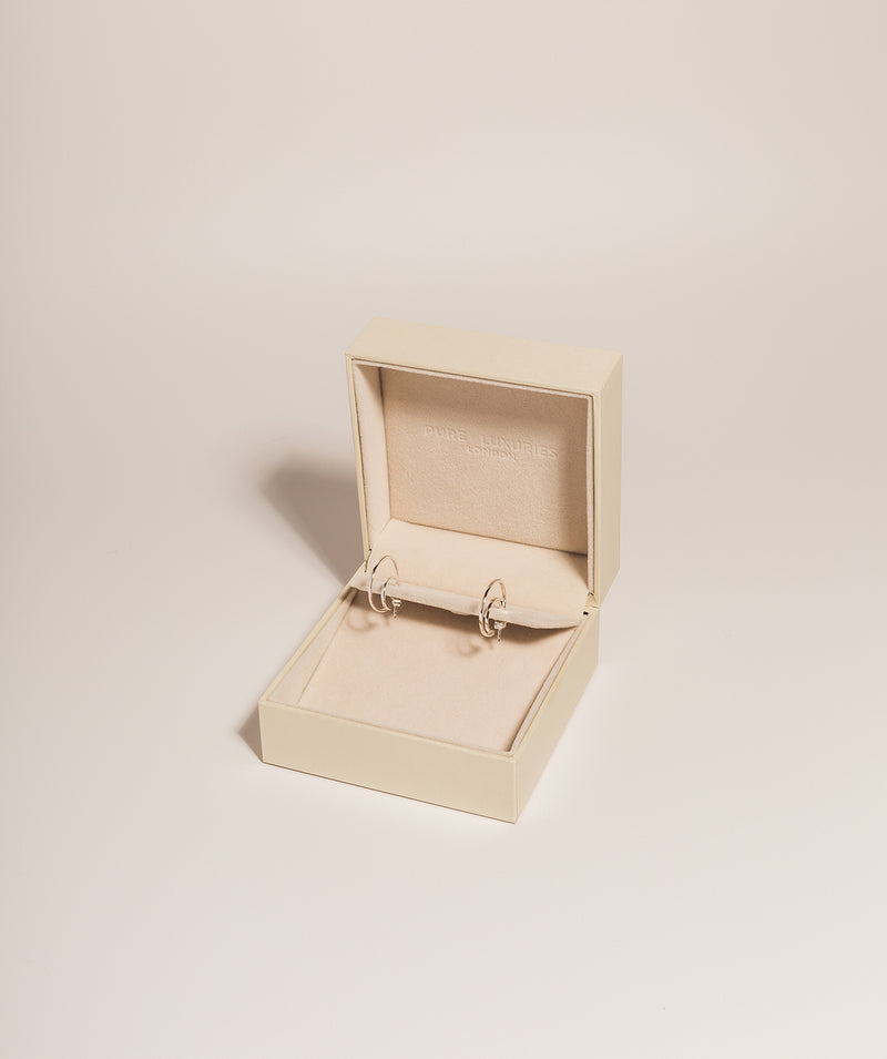 Gift Packaged 'Erika' 925 Silver Crescent Moon Hoop Earrings