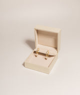 Gift Packaged 'Bridget' 18ct Yellow Gold Plated 925 Silver Crescent Moon & Freshwater Pearl Hoop Earrings