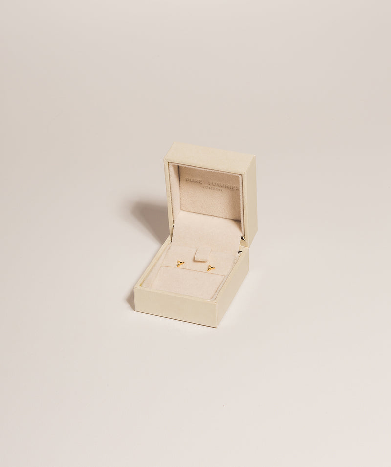 Gift Packaged 'Lorna' 18ct Yellow Gold Plated 925 Silver Triangle Stud Earrings