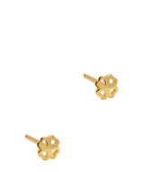 Gift Packaged 'Katrina' 18ct Yellow Gold 925 Silver Four Leaf Clover Stud Earrings