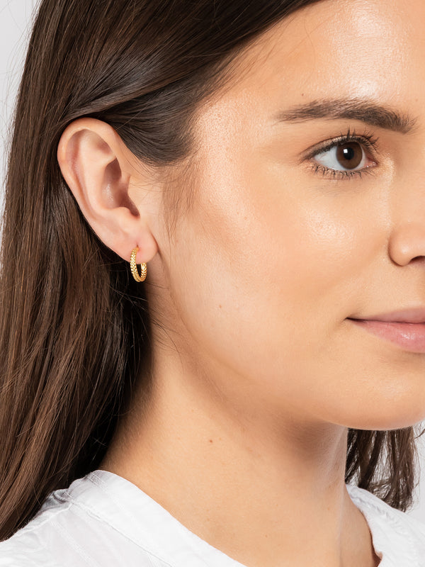 Gift Packaged 'Karlee' 18ct Yellow Gold Plated 925 Silver Open Hoop Earrings
