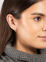 Gift Packaged 'Nessa' 18ct Yellow Gold Plated 925 Silver Textured Small Half Hoop Earrings