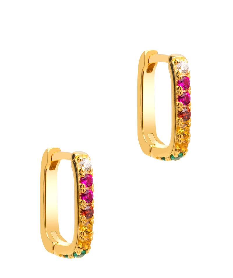 Gift Packaged 'Celana' 18ct Yellow Gold Plated 925 Silver & Multi-Coloured Cubic Zirconia Earrings